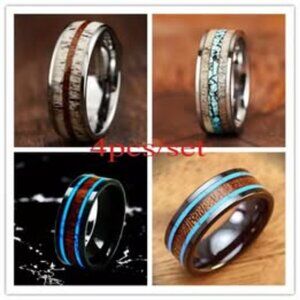 4pcs Men's Stainless Steel Rings
